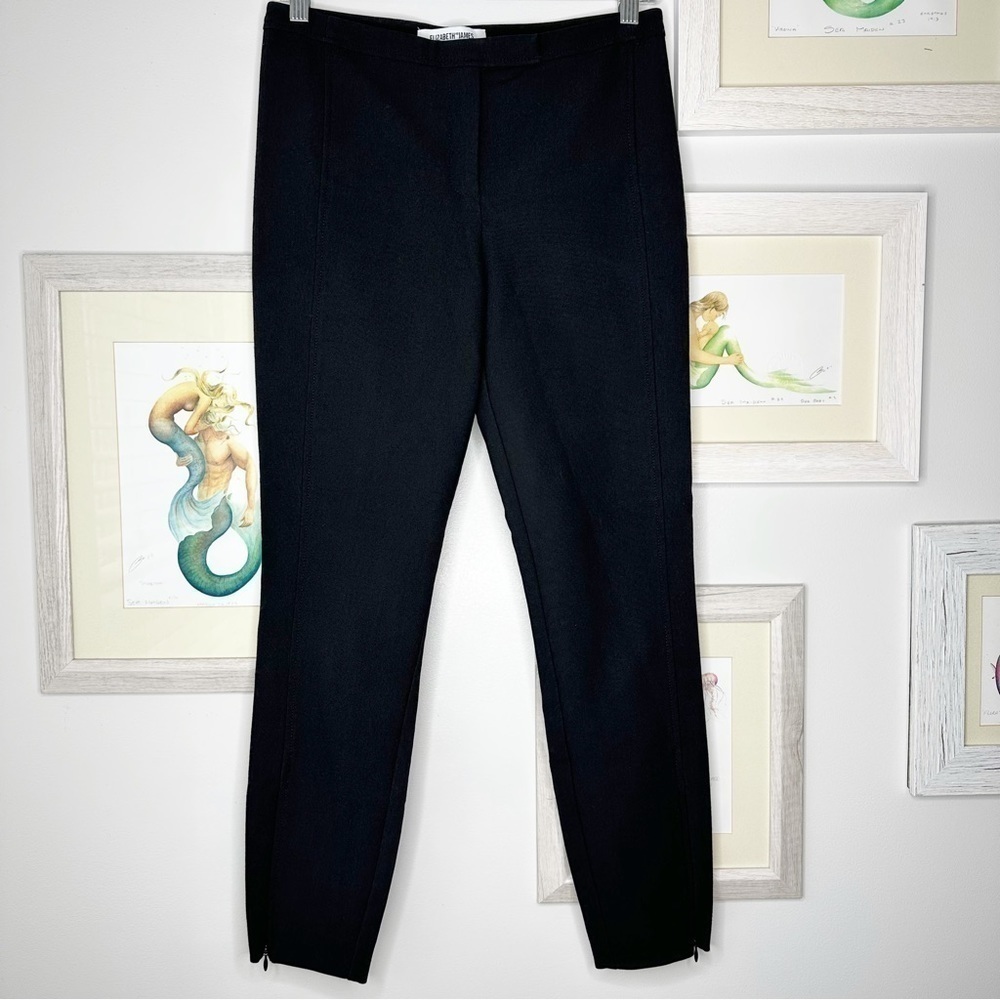 Elizabeth and James Black Side Ankle Zip Cropped Pants Women’s Size 0